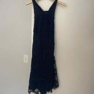 Navy Lace Sundress with open back